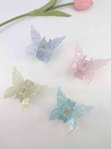 1pc Pack Acetate Fiber 6cm Butterfly Hair Claw Clip Ombre Decorative Sweet Ponytail Clip, Suitable For Women & Girls Daily Wear Hair Clips Hair Jaw Clip Hair Clamps Hair Clutch Hair Catcher Clip