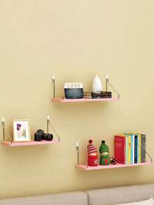 1 件隔断壁挂式搁架，无需钻孔浮动搁板，适用于卧室、厨房、浴室的墙壁装饰