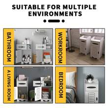 VickyHome Waterproof Bathroom Storage Cabinet Free Standing Cabinet Organizer Unit White - 白色 - 查看 11