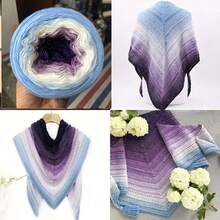 300g Colorful Pure Cotton Cake Gradient Cotton Rainbow DIY Scarf Shawl Skirt Wool Yarn Crochet - Multicolor - View 20