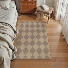 Checkered Easy Jute 3x5 Outdoor Patio Rug, Washable Rugs For Entryway Diamond Indoor Outdoor Living Room Carpet, Farmhouse Neutral Non Slip Black Door Carpet For Backyard Bedroom - 自然/棋盤-2 - 查看 6