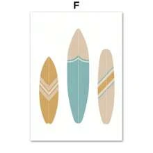 1PC Abstract Minimalist Sea Beach Surfboard Mountain Posters And Prints Wall Art Canvas Painting Wall Pictures For Living Room Decor Optional Frame ﻿
