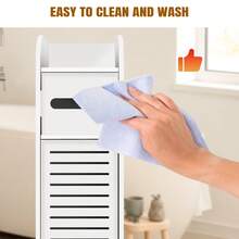 VickyHome 4 Tier Bathroom Cabinet Shelf Slim Toilet Free Standing Cupboard Storage Racking Back To School - White - View 6