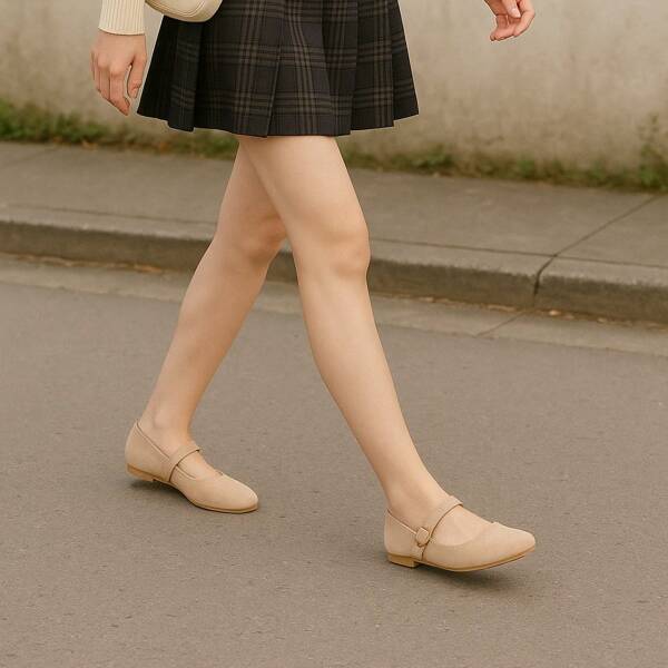 1 Paar Ballerinas mit Leoparden-Muster aus Vanguard-Superfiber-Leder mit Schnalle, geeignet für Feiertage & Partys, Frühling/Sommer