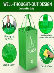 Color Printed 3-In-1 Trash Bags - Foldable Polypropylene Storage Bags ,Separate Recycling Waste Bin Bags For Kitchen Home Hotels And Property Management,Waste Trash Sorting Organizer, Reusable Waterproof Back To School