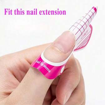 20 pz/50 pz/100 pz/200 pz Forme per unghie acriliche rosa - Adesivi per l'estensione del gel UV - Stickers guida per manicure fai da te - Modelli per decorazioni unghie - Strumenti stencil per arte di unghie