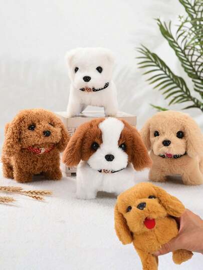 1Pc Electric Walking Labrador Dog Toy – Interactive Plush Pet That Walks, Barks & Wags Tail – Ideal Gift For Boys, Girls, Friends, Seniors & Partners On Christmas, Birthdays, Valentine's Day