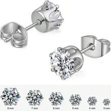 Aretes tipo stud sin perforación con zirconia falsa brillante y magnética para mujeres, joyería de fiesta y regalos (Sin atascos de papel)