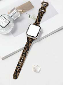 Cute Summer Bowknot Leopard Print Apple Watch Strap For Women – Sweet Fashionable Replacement Band Compatible With Apple Watch Ultra/SE/S10/8/7/6/5/4/3/2/1 Series