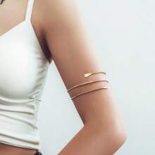 1 pièce/3 pièces Bracelet manchette en métal mode, Bracelet ouvrant géométrique minimaliste pour femmes