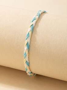 1 件波西米亚多色绳编手链 - 玫紅色 - 查看 11