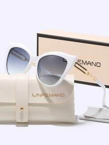 Óculos femininos LINFEMAND com armação grande e design exclusivo olho de gato, perfeitos para festas e para um visual urbano e sofisticado. Um presente surpresa ideal para qualquer ocasião.