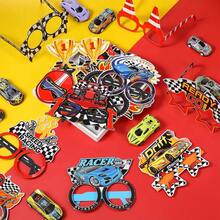16pcs Racing Car Party Supplies - Racing Car Paper Glasses Frames, Car Trunk Themed Glasses, Birthday Shower Decorations - Multicolor - View 2