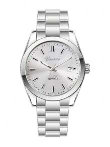 Alloy Strap Calendar Men's Watch Single Watch Without Box, For Sports, Business, Casual Wear - Suitable For Successful People