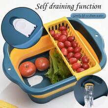 Ett Gallon L Collapsible Dish Basin With Drain Plug Outdoor Multiuse Foldable Sink Tub Dishpan Wash Portable Kitchen Storage Tray For Camping RV Beverage Bucket Green - 粉色 - 查看 4