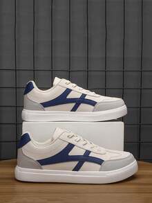 Men Casual Sports Shoes, Low-Top Leather Men Flat Skate Shoes, Fashion Men Outdoor Sneakers, Lightweight Anti-Slip Casual Shoes, Suitable For Daily Activities And Street Skateboarding