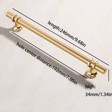 6件装铝合金黑金门把手衣柜厨柜抽屉实心拉手家具把手欧式现代五金 - 金色 - 查看 14