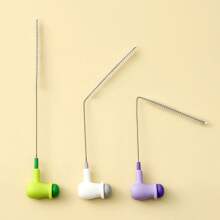 1 Stück kreative erbsenförmige flexible Strohhalmbürste/Edelstahl-Saugerbrüste/Mehrzweck-Becherverschluss-Rillen-Reinigungsbürste