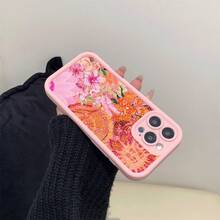 The Pink Case Para Phone With Sun And Flower Patterns, Suitable For Phone 16/15/14/13/12/11, Is An Ideal Choice For Family/Friends/Lovers