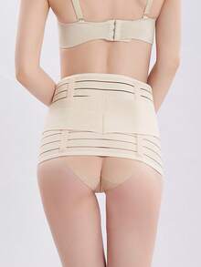 1pc Women Postpartum Body Shaper Abdomen Belt Waist Trainer Corset Breathable Shapewear Belly Band Compression Wrap, Sports - 杏色 - 查看 4