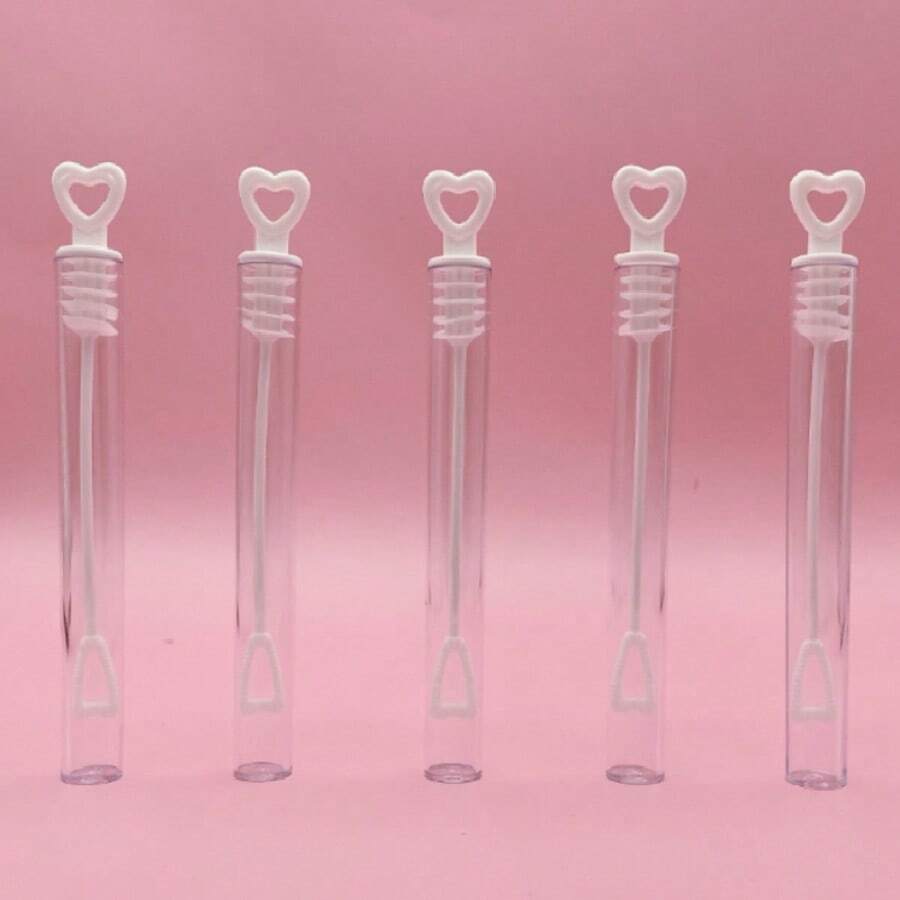 20/30/50 件婚礼心形泡泡棒礼品装饰品、生日派对配件、空瓶（不含泡泡液） - 白色 - 查看 1