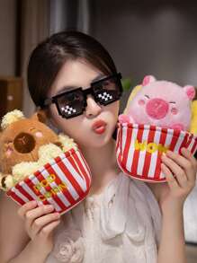 1 szt. pluszowa lalka z popcornem, frytkami i kapibarą, prezent świąteczny dla przyjaciół, prezent z kapibarą na zakończenie studiów doktoranckich, lalka z kapibarą w formie ciasta i deseru, dekoracja z dyni i nietoperza na Halloween