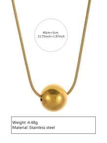 1 Set Minimalist Steel Sphere Decor Stainless Steel Jewelry Set, Suitable For Women's Daily Wear