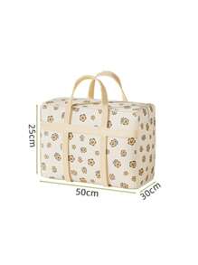 Verstärkter Quiltaufbewahrungssack mit großer Kapazität und Blumenmuster, wasserdicht, Haushalts-Umzugs-Organizer-Tasche für Kleidung, Bettwäsche, Gepäck