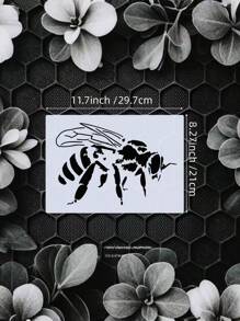 1 Stück wiederverwendbare Malvorlage mit Bienen-Design, Größe A4, geeignet für Insekten, DIY Basteleien, Stoff, Leinwand, Holzwände, Heim- und Möbeldekoration