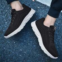 Men's Running Shoes, Thick Bottom Ultra-Light Comfortable Soft Sole Shock Absorbing Leisure Shoes, Plus Size Work Shoes Mesh Fabric