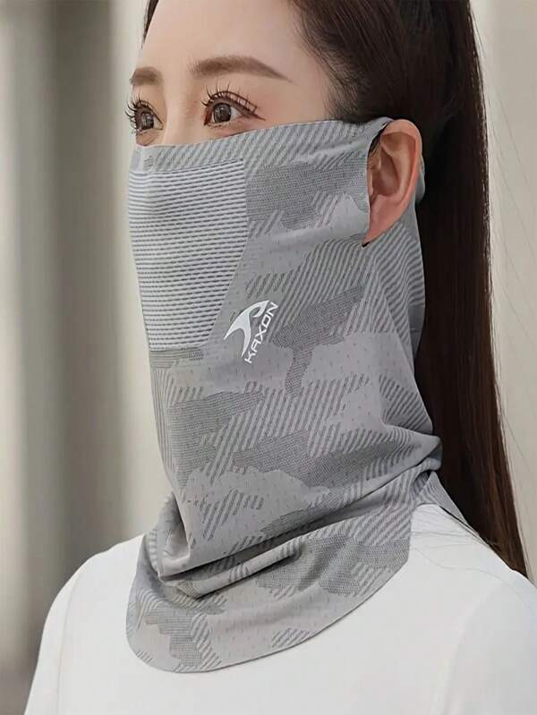 1 pieza Pañuelo de seda para el verano para uso al aire libre - Máscara sin costuras de verano, cubierta transpirable para el cuello para ciclismo. Máscara universal para hombres y mujeres