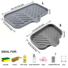 1pc Silicone Soap Sponge Holder For Kitchen Sink, Kitchen Soap Tray, Soap Holder For Kitchen Sink/Bathroom, Sink Soap Tray For Kitchen Counter, Sponge Tray With Drain