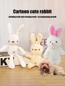 1/2/3 件随机颜色毛绒兔子玩具，耐咬互动猫玩具，柔软宠物减压自玩玩具，猫伴侣互动玩具，复活节礼物，宠物生日礼物
