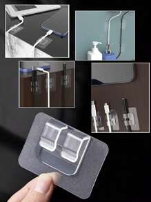 10 Peças Conjunto de Ganchos de Plástico Transparente à Prova d'Água, Clipes Fixadores de Fio - Adequado para Tapete de Carro, Organizador de Banheiro, Luzes de Corda ao Ar Livre, Gerenciamento de Cabos - Resistente a UV, Clipes Autoadesivos Claros - Perfeito para Pendurar Luzes de Natal, Organização de Cabos e Cordas