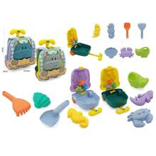 Set 8 pezzi Giocattoli da bagno e da spiaggia per bambini, secchiello da spiaggia, macchina, attrezzi per la sabbia (colore e stile casuali)