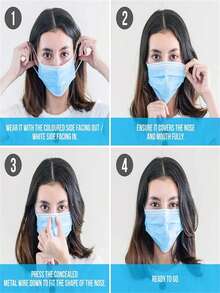 100 Disposable Masks, Made Of Three Layers Of Non-Woven Fabric, Dust-Proof Face Masks, Personal Protective Equipment, Breathable Masks, Suitable For Both Men And Women, Applicable For Home, School, Office And Outdoor Use, For Daily Use - Multicolor - View 5