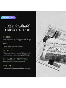 Mẫu bao bì bó hoa quà tặng tốt nghiệp gồm 2 tờ báo, báo có thể chỉnh sửa, phù hợp cho sinh viên mới tốt nghiệp, quà tặng tốt nghiệp đại học, 288x580MM - Báo Tốt Nghiệp - Xem 7