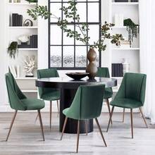 HOMYLIN Juego de 2 Sillas de Comedor con Terciopelo Moderno sillas Laterales con Metal Piernas, Conjunto 2 de sillas de Acento para Sala de Estar,Cocina,Comedor, (Verde Oscuro) - rosa - Ver 5