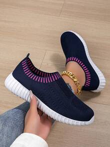 Zapatillas deportivas ligeras y de moda para mujer, con suela blanda, diseño minimalista, versátiles para deportes y uso casual, Colección nueva 2025 - Azul - Ver 2