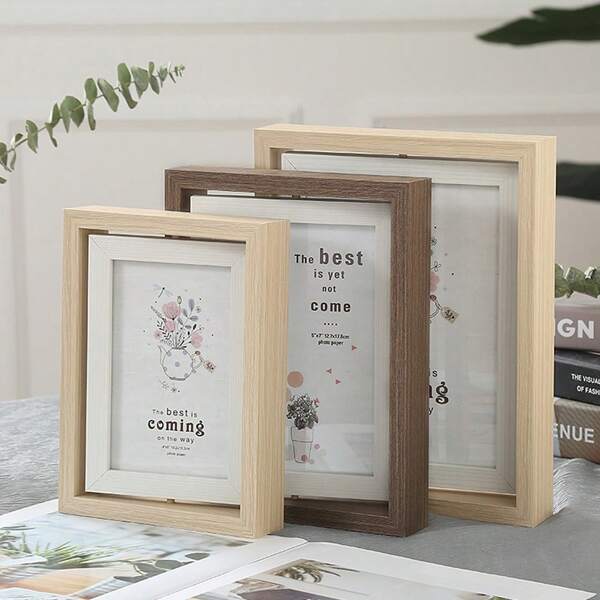 1pc Double Sided Rotating Photo Frame 4x6, 5x7 ,6x8 Inch, Picture Frame Tabletop Desk Display,Home &Office Decor ,Gifts Birthday Graduation,Gift For Mother,Father,Friend, Wedding,Family,Pets Photos