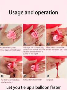1pc/4pcs Balloon Tying Tool, Easy To Use Balloon Tying Tool Without Battery, Can Easily Make Balloon Knots, Suitable For Latex And Plastic Balloons, Wedding And Birthday Party Decoration, Balloon Knotting Tool