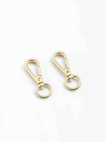 Fashion Bag Accessories - Metal Chain Strap, Closure Hook, Lock Clasp, Sold Individually - Gold - View 2