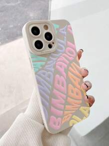 1 pieza Funda de teléfono suave y a prueba de golpes con protección de lente perforada, estilo ciberpunk de ciencia ficción con letras en inglés y estampado 2D multicolor, para iPhone 7/7p/X/Xs/Xr/Xmax/11/11pro/11promax/12/12pro/12promax/13/13pro/13promax/14/14pro/14plus/14promax/15/15pro/15plus/15promax/16/16e/16pro/16promax/16plus, color beige