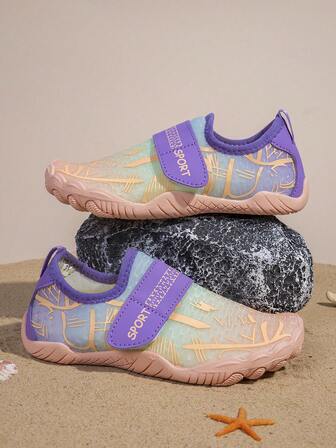 Kids Hook And Loop Beach Shoes, Children's Quick Dry Water Shoes For Outdoor Sand Wading, Rafting, Jumping Rope, Climbing, Anti-Slip