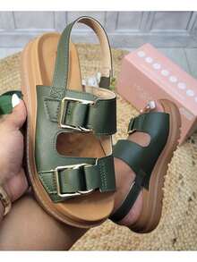 Modare Women's Ultra Comfort Platform Sandal - Verde Oliva - Ver 2