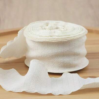 4厘米时尚褶皱缎带，优质弹力荷叶边薄纱胶带，适用于生日蛋糕包装、礼品包装、花束、DIY发饰，适用于女神节、母亲节、情人节