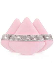 1pc/3pcs/5pcs/10pcs/15pcs/24pcs Black Triangle Makeup Sponge Set, Crystal Velvet Short Pile, Soft & Sticky, Suitable For Makeup, Home Decor, Vanity, Travel, Bedroom, Ideal Makeup Accessory. The Set Includes Powder Puff, Makeup Blender, Powder Puff, Makeup Sponge, Affordable Price, Suitable As Christmas Gift Or Stocking Stuffer. - Pink - View 10