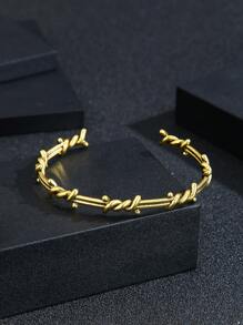 1pc Knot Style Good Quality Man Fashionable Popular Copper Material Jewelry Punk Hip Hop Street Accessories Men Bracelet For Jewelry Gift & A Stylish Look