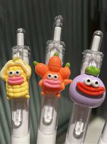1/5/10pcs Random Vegetable-Shaped Pen, High-Quality Writing Pen With 0.5mm Tip, Black Ballpoint Pen For Students