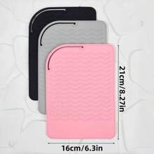 1 Pieza Almohadilla de silicona multiusos resistente al calor, soporte para rizador, almohadilla de aislamiento térmico, protector de escritorio antideslizante con textura, estera anticalor reutilizable para herramientas de belleza, alfombrilla de estación de estilo resistente a arañazos, accesorios de peinado resistentes al calor para planchas, rizadores, salón en casa, seguridad del mostrador del baño, almacenamiento de herramientas de belleza, uso en múltiples superficies, esenciales de tocador